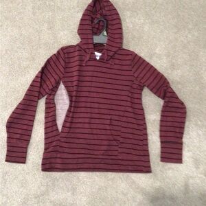 Motherhood Maternity Burgundy Striped Hoodie